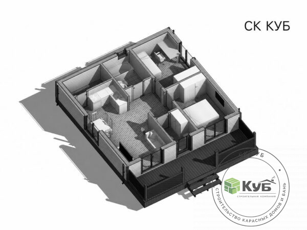 Каркасный дом — «КД — 011» — фото 3