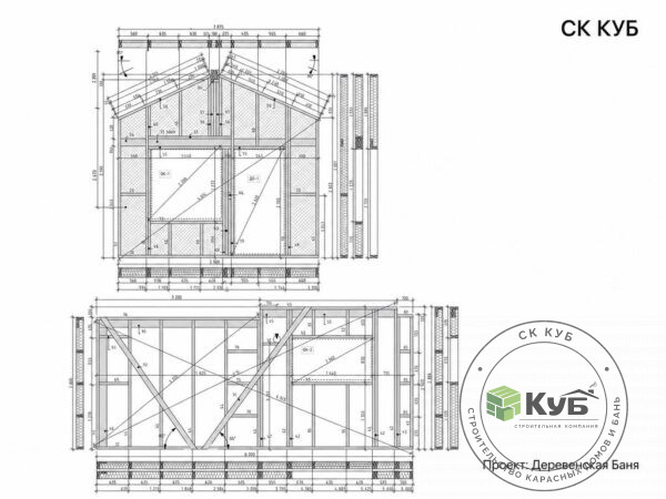 Каркасная баня — «КБ — 002»