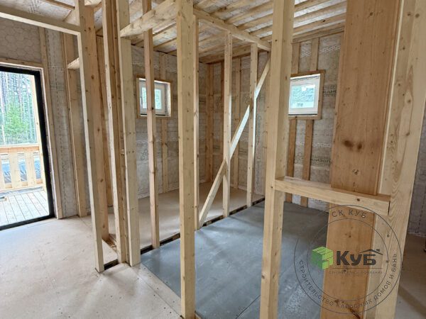 Каркасный дом «КД — 012» для клиента из  г. Медвежьегорск