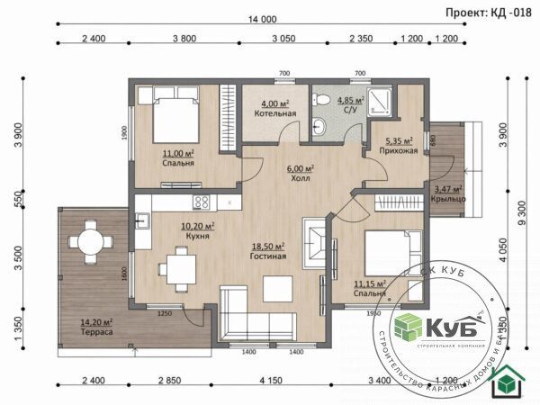 Каркасный дом — «КД — 018»